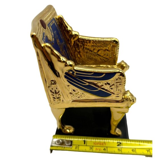 King Tut GOLDEN THRONE Figurine Franklin Mint Treasures of Tutankhamun 1989 - Picture 9 of 11